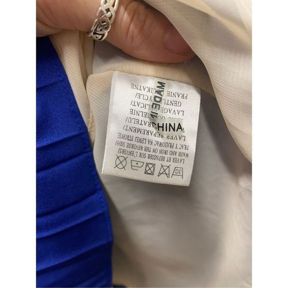 Suncoo Paris Colorblock Blue Cream Pleated Sleeveless Dress Size Small/Medium - Picture 5 of 9